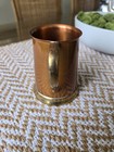 Antique Vintage Brass Handle And Copper Cup Mug Engraved England