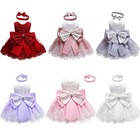 Kids Baby Girl Party Bowknot Tutu Dress Pageant Wedding Princess Christening