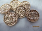 Chanel 6 Buttons   20 Mm  Faux Pearl Center  Gold Tone Metal    This Is For 6