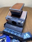 Vintage Polaroid Land Camera Sx-70- Leather Covered And Over 50 Flashes Tested 