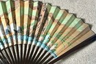 Vintage Hand Painted Oriental Folding Fan - Large Wall Hanging Art Decor 50   x30   