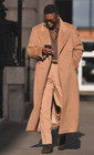 Camel Cashmere Men s Long Overcoat Ankle Length Wool Winter Men Long Jacket