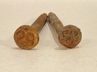 Lot 2 Antique Vtg Railroad Rr Pole Date Numbered Nails Spikes 29 50 1929 1950