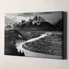 Ansel Adams Tetons   Snake River Grand Teton National Park Canvas Print Wall Art