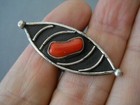 Southwestern Native American Navajo Redorange Coral Sterlin Silver Ring Sz7 1 8 