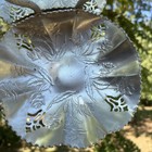 Vintage Hammered Aluminum Tray Basket Handle - Embossed With Flowers Flower Girl