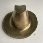 Vtg Solid Heavy Brass Cowboy Hat Paperweight Cigar Holder Ashtray Mcm Decoration