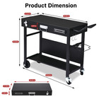 Foldable Bbq Cart Table W wheels Magnetic Tool Holder Bottle Opener Prep Station