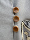 1940s Girls Blue Wool Chenille Appliqu   Coat Jacket Bakelite Buttons As Is Vtg