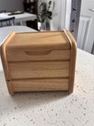 Goodwood Vintage Wood Recipe Box Oak Index Card Holder Bisquick Cards