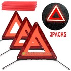 3x Foldable Emergency Reflective Warning Triangles Roadside Hazard Safety Sign