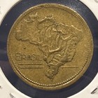 1945 Brazil 2 Cruzeiro Coin Brasil Map