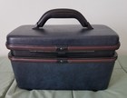 Vintage Samsonite Silhouette Train Case Luggage Navy Blue With Key