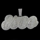 3 4 Ct Round Cut Real Moissanite Custom Any Letter Pendant 14k White Gold Plated