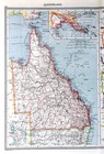 1907 Phillips Map Australia Queensland Brisbane Cape York Port Douglas Bamaga