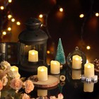 6 Pcs Rechargeable Flameless Flickering Tea Light Candles Remote High Brightness