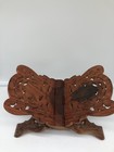 Vintage Hand Carved Folding Wooden Book Stand Bible Cookbook Holder 13 