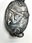Antique Art Nouveau Boy And Snail Pewter Card Vanity Tray Wmf Jugendstil 10 X 5