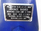 Truck Crane Hook And Pulley 4 Ton 4-1 2  Blue Bronze Brushed Wire Rope 1 2 
