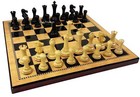 Black   Natural Empire Modern Staunton Wood Chess Set W  18  Walnut Color Board