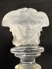 Rosenthal Versace Medusa Head Frosted Crystal Bottle Stopper Unused Germany