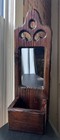 Vtg Wooden Mirrored Shelf Wall Pocket Planter 20 7 8  Cottage Core Farmhouse