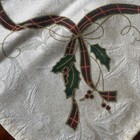 8 Lenox Christmas Holiday Nouveau Cloth Napkins Damask Plaid Ribbon 19    Square
