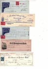 Vintage  Check Lot Some With Revenue Paper And Ir Stamps 1870s Thru 1880s  bb10
