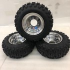 Honda Atc 70 Dwt Polished Aluminum Front And Rear Wheels Rims Snow Hog Tires 18 