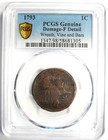 1793 Wreath Flowing Hair Large Cent 1c Coin - Certified Pcgs Fine Detail - Rare 