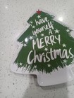 Christmas Tree Melamine Platter Serving Tray Charcuterie Plate 12  Green  White