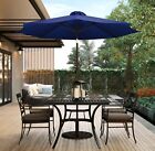 9 Ft Outdoor Patio Round Umbrella Aluminum Pole Crank And Tilt Function Navy