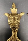3 Antique French Furniture Ornaments 19th Century Bronze Gargoyle