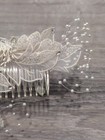 Floral Formal Wedding Hair Comb Rhinestone Crystal Faux Pearls Off-white Prom