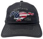 Ford Mustang Men s Embroidered Usa Flag Snapback Hat Cap In Black Vintage Wash