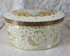 Vintage Ornate Decorative Tin Box Floral Gold Design Collectible Storage Elegant