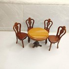 1 12 Scale Dollhouse Miniature Furniture Wooden Dining Table Chair Set Usa
