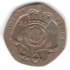 2000 D g reg  F d  Elizabeth Ii 20 Twenty Pence Coin