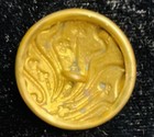 Ex Rare Antique Art Nouveau Repousee Brass Button  Ca   Late 1890s 1900s 