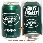 2017 New York Jets Bud Light Kickoff Beer Can Green Football Ny Sports Metlife