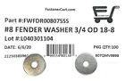  100   8 Id X 3 4 Od Stainless Steel Fender Washer Large Od Flat Washers Ss
