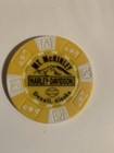 Harley-davidson Poker Chip Denali Alaska  Mt  Mckinley Dealership Yellow   White