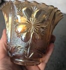 Vintage Carnival   Glass Iridescent 3 5  X 4 5  X 2 25  Fitter Lamp Shade  one 