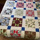 Vintage Block Pattern Sewn Stitched  8 Point Star 68 X 84    Double Nice  