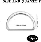 30pcs 1 Inch Stainless Steel D Rings Welded Heavy Duty For Dog Collars   Purses