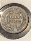 1853 P Seated Liberty Half Dime W  Arrows 10c Plugged