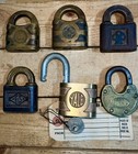 Lot Of 6 Antique Early Padlocks  Yale   Towne  Fraim Slaymaker  Corbin