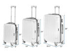 Rose Gold 3 Pc Luggage Travel Set Bag Abs Trolley Hard Shell Suitcase W Tsa Lock