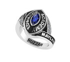 Personalized Women Marquise Gemstone High School Class Ring 925 Sterling Silver