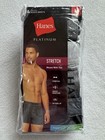 Hanes Platinum Stretch 4 Pack Tag Less Boxer Briefs Medium 32-34    Black Gray New